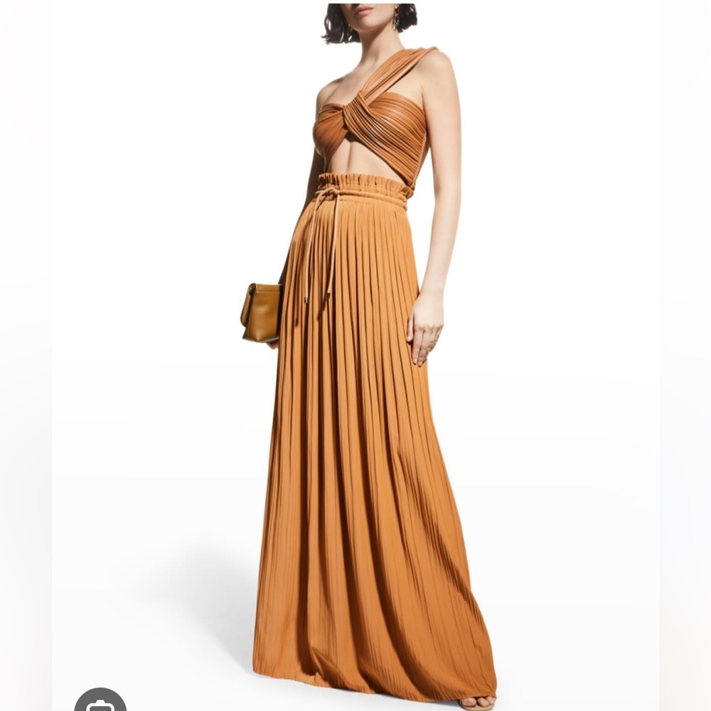 EUC A.L.C. Long Everly Pleated Skirt in Bronze Tone Sz 4